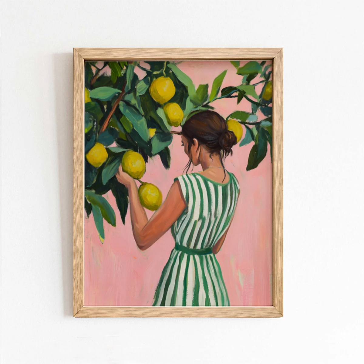 Woman & Lemon Tree Art Print