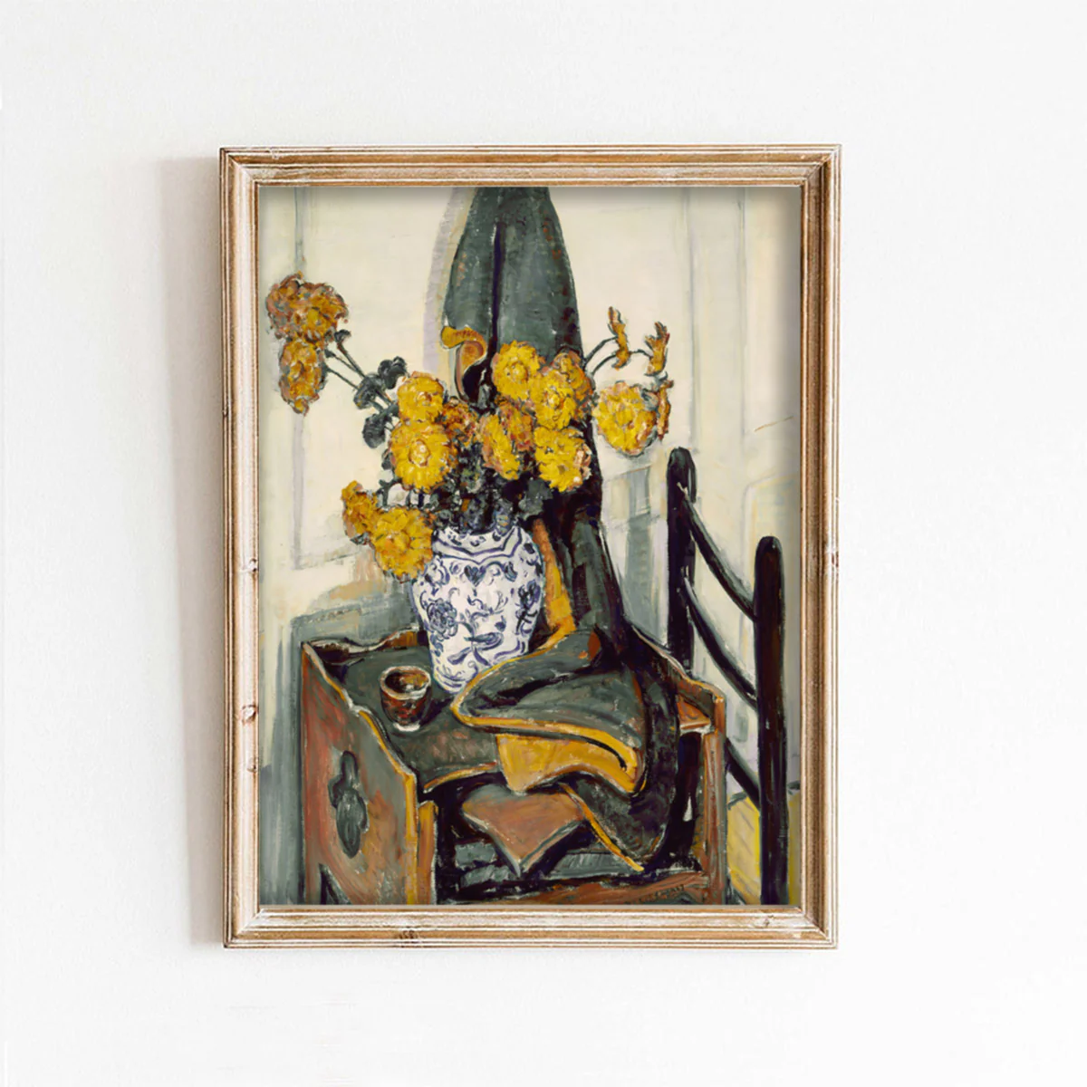 Yellow Entryway Flowers Art Print